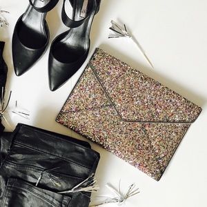 HP✨Rebecca Minkoff Glitter Leo Clutch